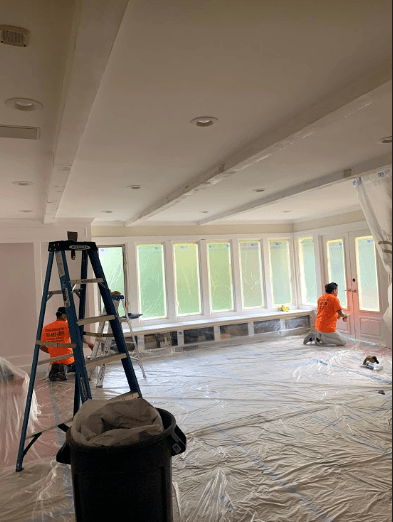 Freshly painted living room interior after remodel